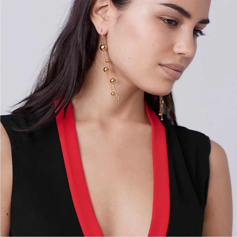 Diane von Furstenberg DVF Valena True Wrap Dress Sleeveless Black Red Trim 10 - Picture 3 of 14